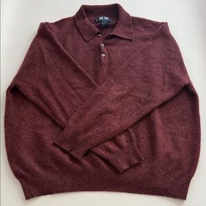 Woods & Gray Men's Burgundy 100% Cashmere Sweater XL Craft/Upcycling